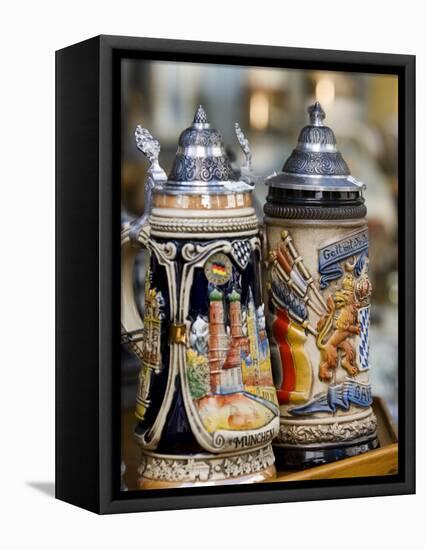 Traditional Beer Mugs, Munich, Bavaria, Germany-Yadid Levy-Framed Premier Image Canvas