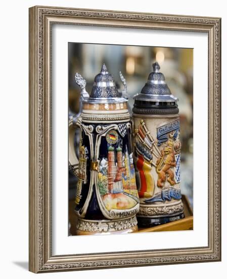 Traditional Beer Mugs, Munich, Bavaria, Germany-Yadid Levy-Framed Photographic Print