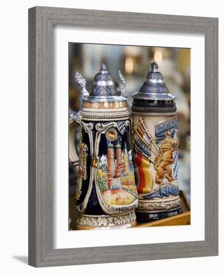 Traditional Beer Mugs, Munich, Bavaria, Germany-Yadid Levy-Framed Photographic Print