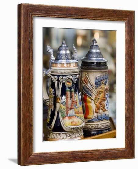 Traditional Beer Mugs, Munich, Bavaria, Germany-Yadid Levy-Framed Photographic Print