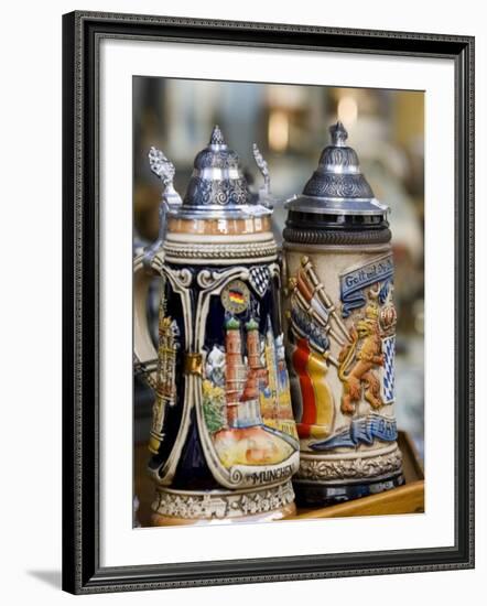 Traditional Beer Mugs, Munich, Bavaria, Germany-Yadid Levy-Framed Photographic Print