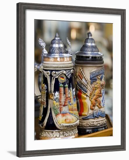 Traditional Beer Mugs, Munich, Bavaria, Germany-Yadid Levy-Framed Photographic Print