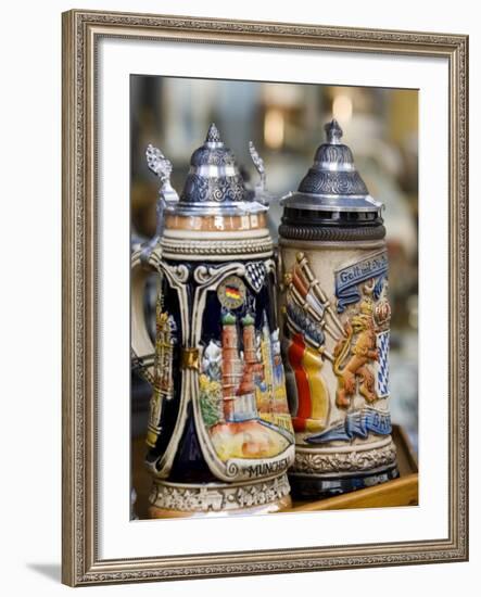 Traditional Beer Mugs, Munich, Bavaria, Germany-Yadid Levy-Framed Photographic Print