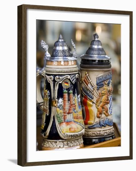 Traditional Beer Mugs, Munich, Bavaria, Germany-Yadid Levy-Framed Photographic Print
