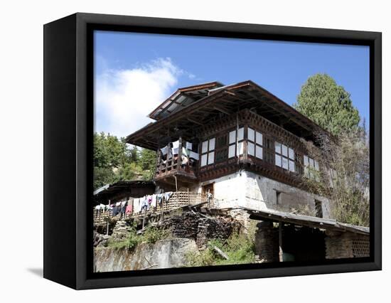 Traditional Bhutanese House in the Bumthang Valley, Bhutan, Asia-Lee Frost-Framed Premier Image Canvas