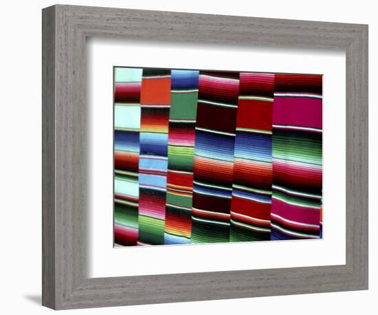 Traditional Blankets at Market, Mexico-Alexander Nesbitt-Framed Photographic Print