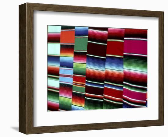 Traditional Blankets at Market, Mexico-Alexander Nesbitt-Framed Photographic Print