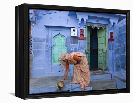 Traditional Blue Architecture, Jodhpur, Rajasthan, India-Doug Pearson-Framed Premier Image Canvas