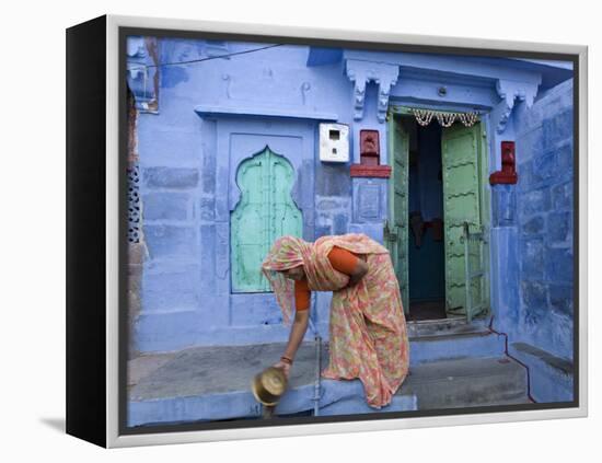 Traditional Blue Architecture, Jodhpur, Rajasthan, India-Doug Pearson-Framed Premier Image Canvas