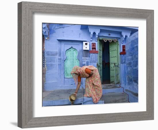 Traditional Blue Architecture, Jodhpur, Rajasthan, India-Doug Pearson-Framed Photographic Print