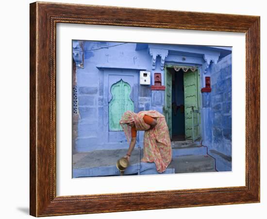 Traditional Blue Architecture, Jodhpur, Rajasthan, India-Doug Pearson-Framed Photographic Print