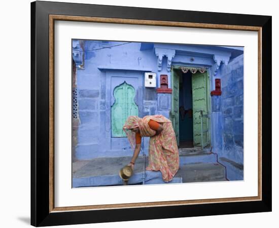 Traditional Blue Architecture, Jodhpur, Rajasthan, India-Doug Pearson-Framed Photographic Print