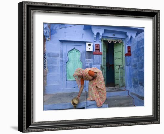 Traditional Blue Architecture, Jodhpur, Rajasthan, India-Doug Pearson-Framed Photographic Print