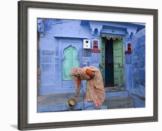 Traditional Blue Architecture, Jodhpur, Rajasthan, India-Doug Pearson-Framed Photographic Print