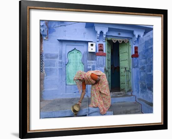 Traditional Blue Architecture, Jodhpur, Rajasthan, India-Doug Pearson-Framed Photographic Print