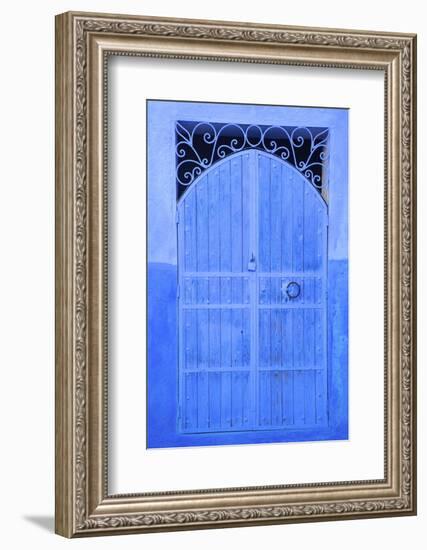 Traditional Blue Painted Door, Chefchaouen, Morocco, North Africa, Africa-Neil Farrin-Framed Photographic Print