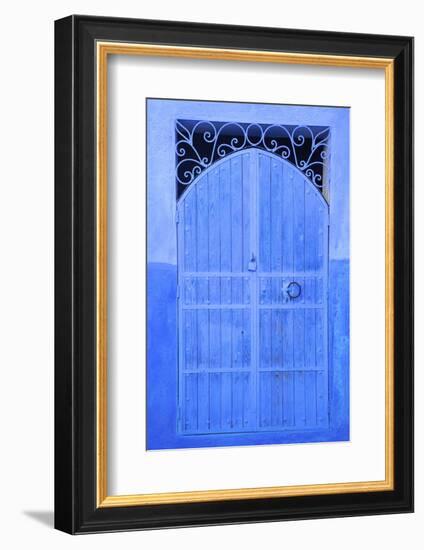 Traditional Blue Painted Door, Chefchaouen, Morocco, North Africa, Africa-Neil Farrin-Framed Photographic Print