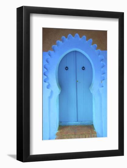 Traditional Blue Painted Door, Chefchaouen, Morocco, North Africa, Africa-Neil Farrin-Framed Photographic Print