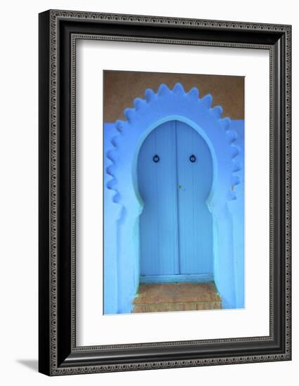 Traditional Blue Painted Door, Chefchaouen, Morocco, North Africa, Africa-Neil Farrin-Framed Photographic Print