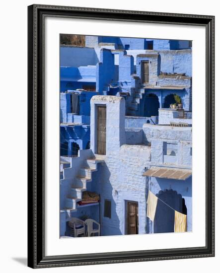 Traditional Blue Painted House, Jodphur, Rajasthan, India-Keren Su-Framed Photographic Print