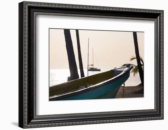 Traditional boat on the beach at Marigot Bay at dusk, St. Lucia, Windward Islands, West Indies Cari-Martin Child-Framed Photographic Print