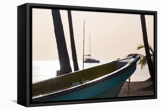 Traditional boat on the beach at Marigot Bay at dusk, St. Lucia, Windward Islands, West Indies Cari-Martin Child-Framed Premier Image Canvas