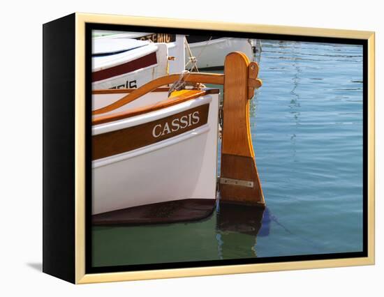 Traditional Boat with Wooden Rudder, Cassis, Cote d'Azur, Var, France-Per Karlsson-Framed Premier Image Canvas