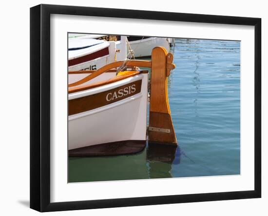 Traditional Boat with Wooden Rudder, Cassis, Cote d'Azur, Var, France-Per Karlsson-Framed Photographic Print