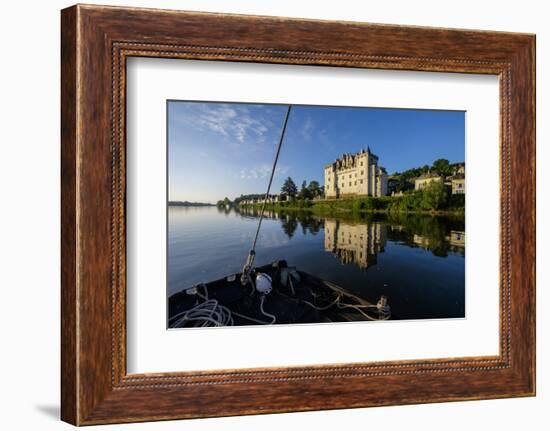 Traditional boats on Loire river, Montsoreau, on the heritage list of UNESCO, Maine et loire, Loire-Nathalie Cuvelier-Framed Photographic Print