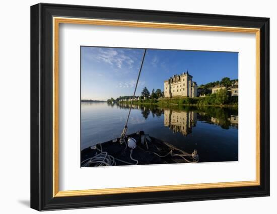 Traditional boats on Loire river, Montsoreau, on the heritage list of UNESCO, Maine et loire, Loire-Nathalie Cuvelier-Framed Photographic Print