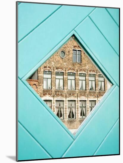 Traditional Building Reflected in the Window, Bruges, Belgium-Nadia Isakova-Mounted Photographic Print