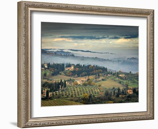 Traditional Buildings in San Quirico, Valle De Orcia, Tuscany, Italy-Nadia Isakova-Framed Photographic Print