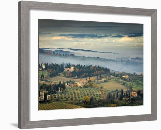 Traditional Buildings in San Quirico, Valle De Orcia, Tuscany, Italy-Nadia Isakova-Framed Photographic Print