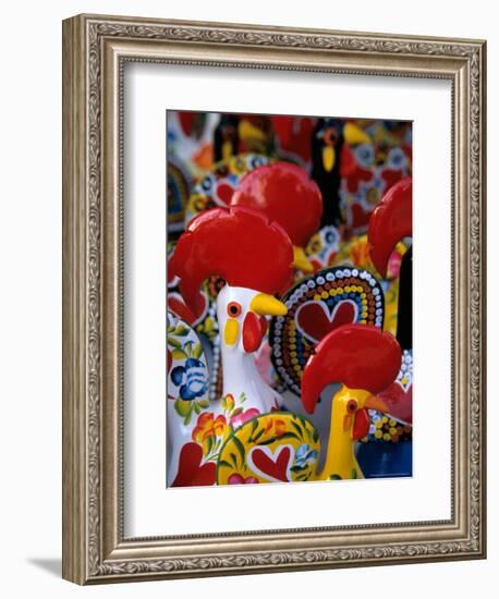 Traditional Ceramic Roosters, Portugal-Merrill Images-Framed Photographic Print