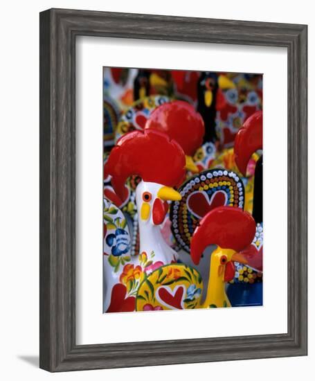 Traditional Ceramic Roosters, Portugal-Merrill Images-Framed Photographic Print