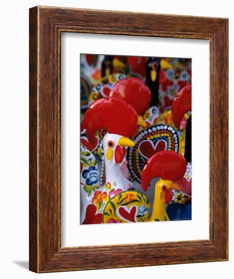 Traditional Ceramic Roosters, Portugal-Merrill Images-Framed Photographic Print