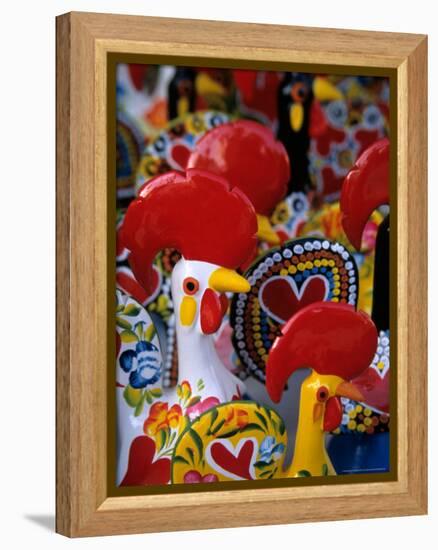 Traditional Ceramic Roosters, Portugal-Merrill Images-Framed Premier Image Canvas