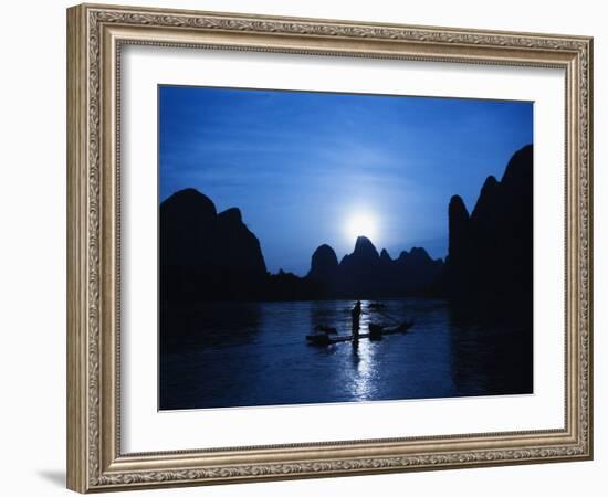 Traditional Chinese Fisherman with Cormorants, Li River, Guilin, China-Adam Jones-Framed Photographic Print