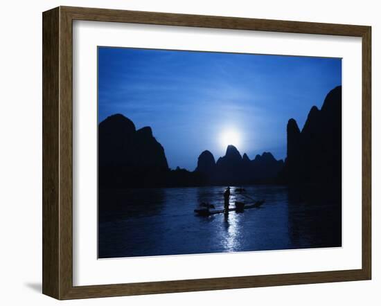 Traditional Chinese Fisherman with Cormorants, Li River, Guilin, China-Adam Jones-Framed Photographic Print