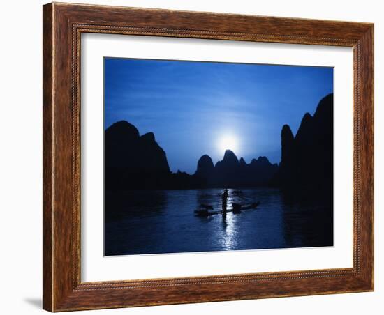 Traditional Chinese Fisherman with Cormorants, Li River, Guilin, China-Adam Jones-Framed Photographic Print