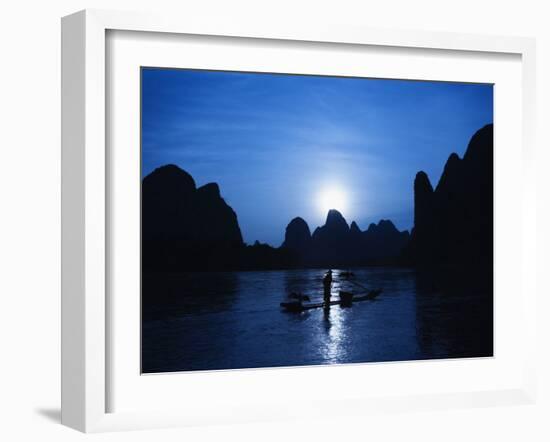 Traditional Chinese Fisherman with Cormorants, Li River, Guilin, China-Adam Jones-Framed Photographic Print