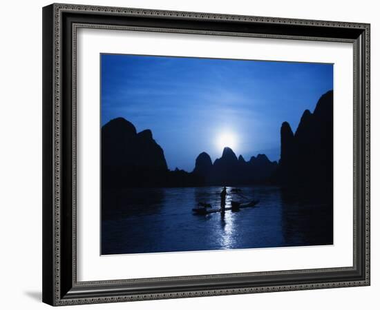 Traditional Chinese Fisherman with Cormorants, Li River, Guilin, China-Adam Jones-Framed Photographic Print