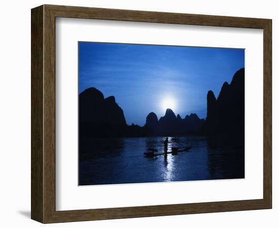 Traditional Chinese Fisherman with Cormorants, Li River, Guilin, China-Adam Jones-Framed Photographic Print