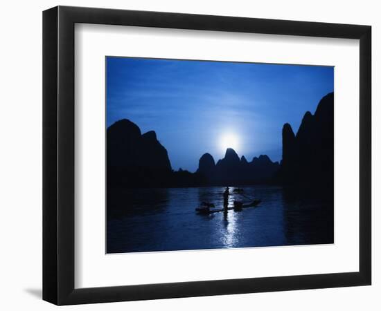 Traditional Chinese Fisherman with Cormorants, Li River, Guilin, China-Adam Jones-Framed Photographic Print