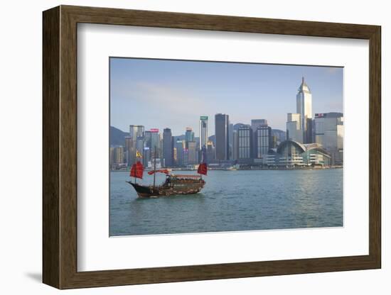 Traditional Chinese junk boat for tourists on Victoria Harbour, Hong Kong, China, Asia-Fraser Hall-Framed Photographic Print