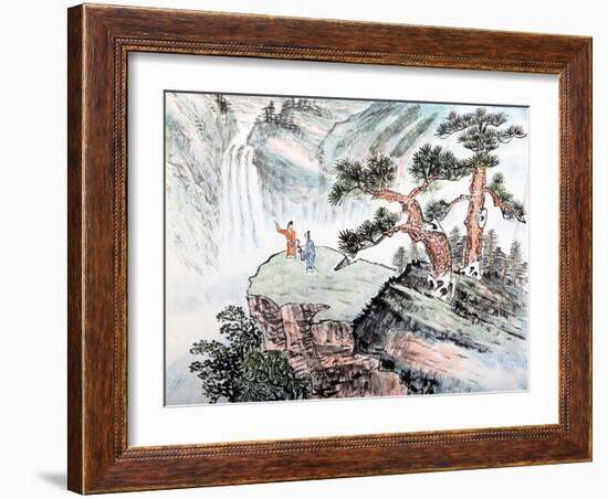 Traditional Chinese Painting , Landscape-aslysun-Framed Art Print