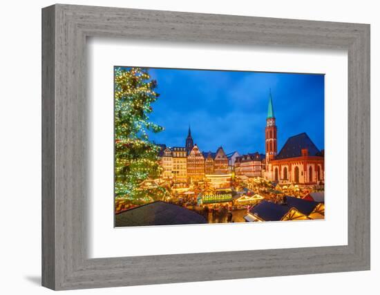 Traditional Christmas Market in Frankfurt, Germany-sborisov-Framed Photographic Print