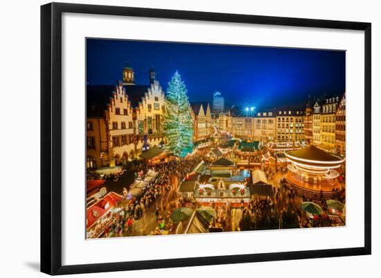 Traditional Christmas Market in the Historic Center of Frankfurt, Germany-S Borisov-Framed Photographic Print