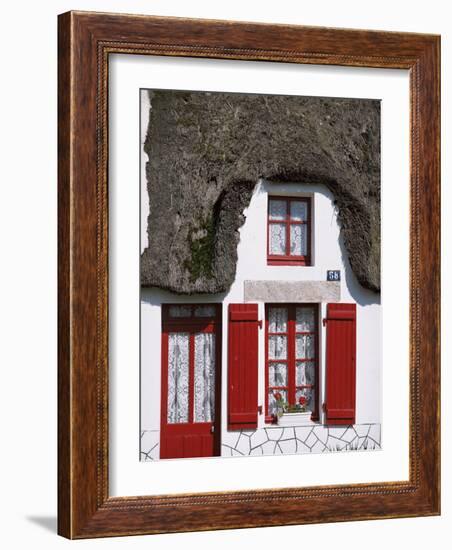 Traditional Cottage Detail, La Grande Briere, Morbihan, Brittany, France-Michael Busselle-Framed Photographic Print