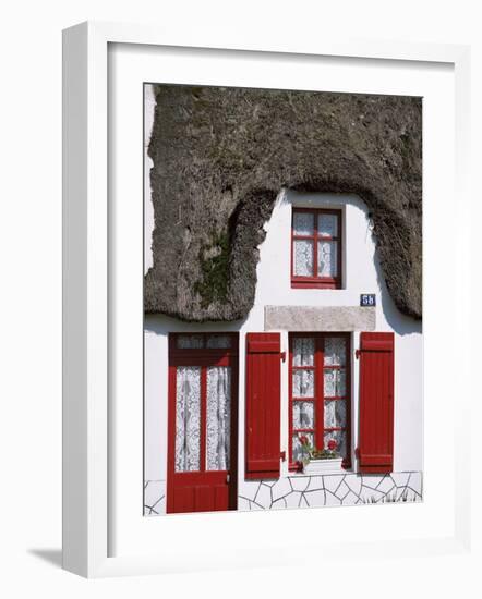 Traditional Cottage Detail, La Grande Briere, Morbihan, Brittany, France-Michael Busselle-Framed Photographic Print